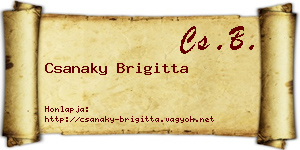 Csanaky Brigitta névjegykártya